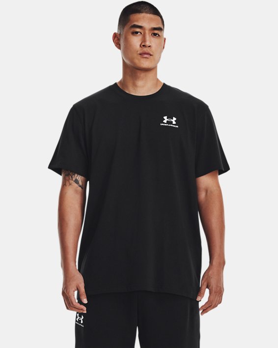 Men's UA Logo Embroidered Heavyweight Short Sleeve in Black image number 0